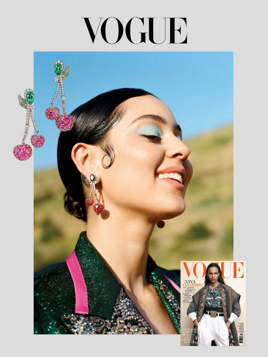 Anabela Chan Joaillerie_Cherry Drop Earrings from FORBIDDEN FRUIT Collection_VOGUE MEXICO