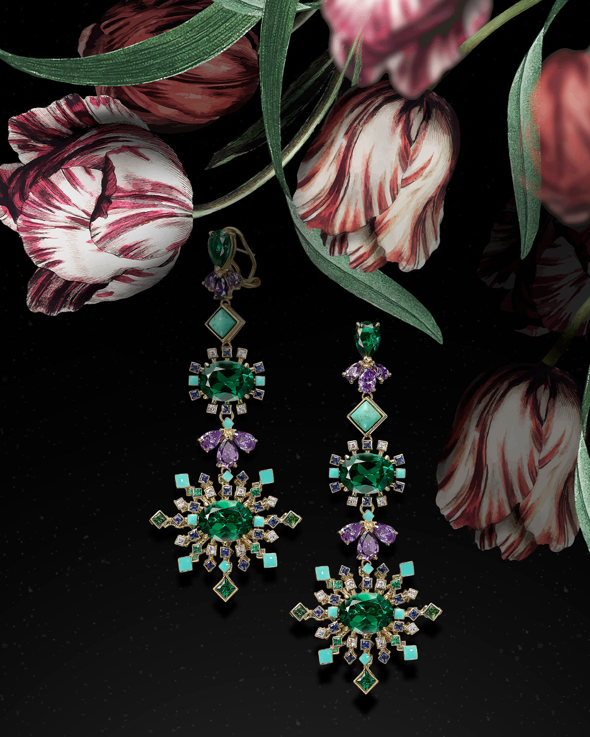 Anabela_Chan_Joaillerie_Collections_Show_Stoppers_Emerald_Turquoise_Spectra_Pendant_Earrings