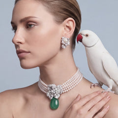 Jade Pearl Bloomingdale Choker. Natural Burmese Jade