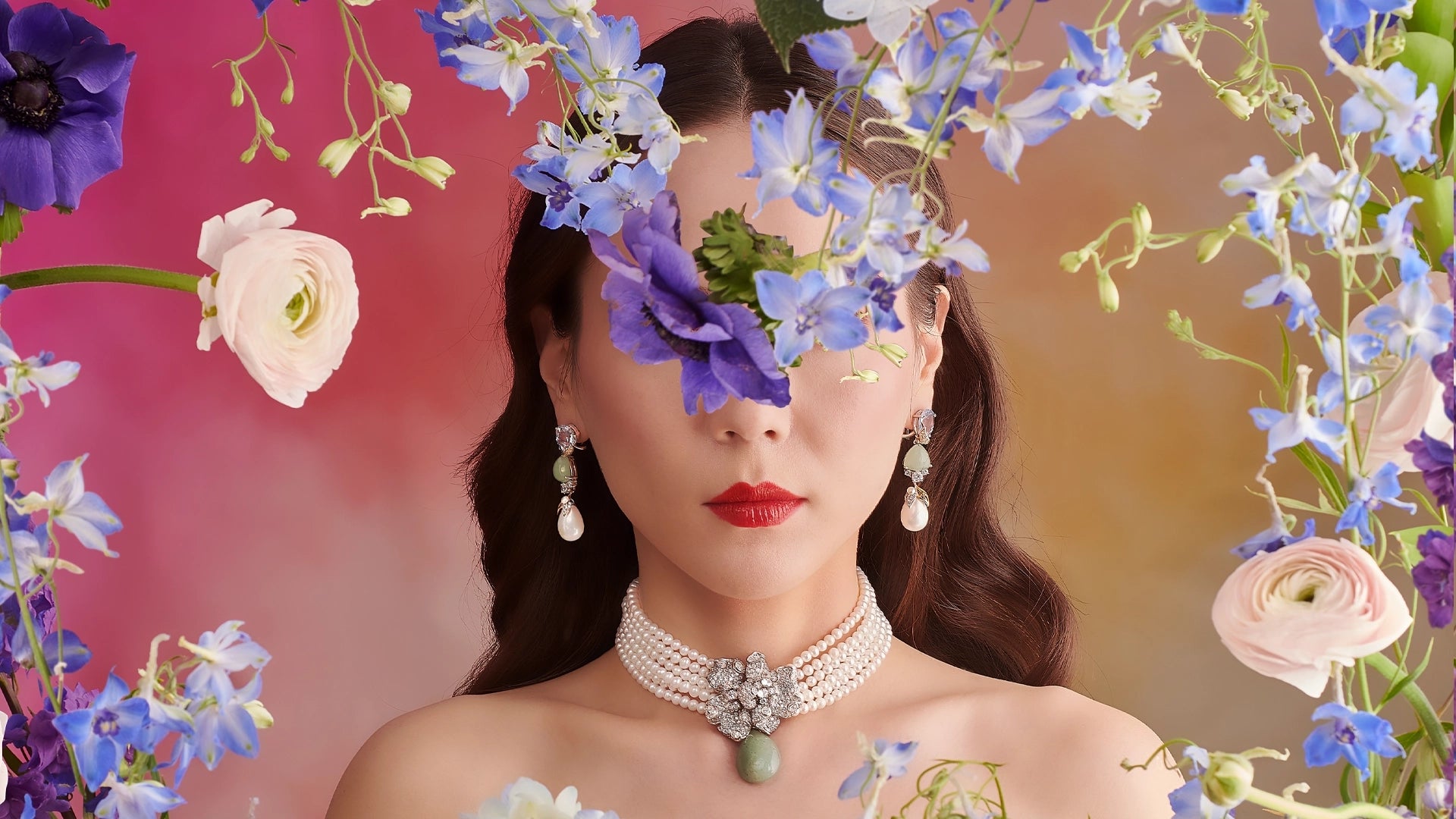 Anabela_Chan_Joaillerie_Jade_Pearl_Bloomingdale_Choker_Aqua_Diamond_Jade_Pearl_Berry_Earrings_Floral_Fantasy_Model_Campaign_Image_desktop