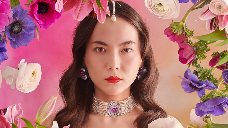 Anabela_Chan_Joaillerie_Lavender_Dentelle_Choker_Lavender_Bloom_Earrings_Floral_Fantasy_Model_Campaign_Image_desktop