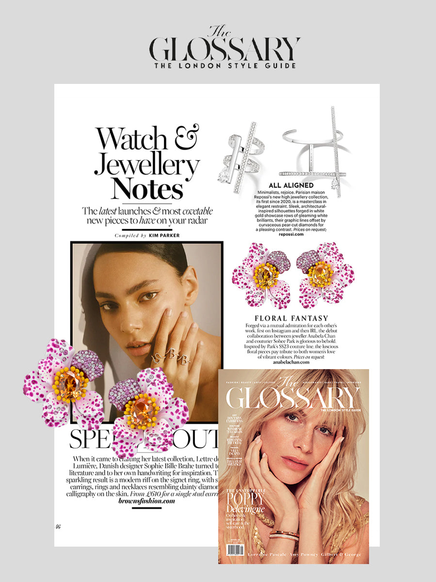 Anabela Chan Joaillerie_Orchid Poppy Earrings_The Glossary Magazine_May 2023