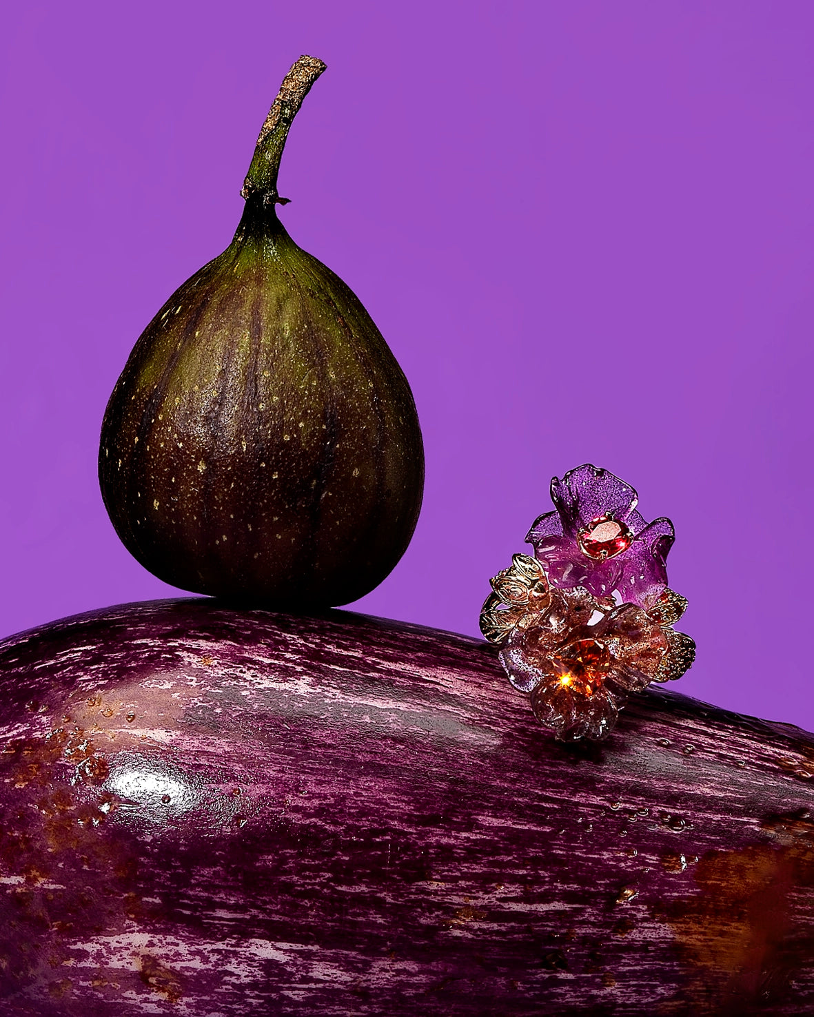 Anabela_Chan_Joaillerie_Our_Collections_Fruit_Gems__Beetroot_Lotus_Earrings_Blueberry_Sweet_Potato_Garden_Ring