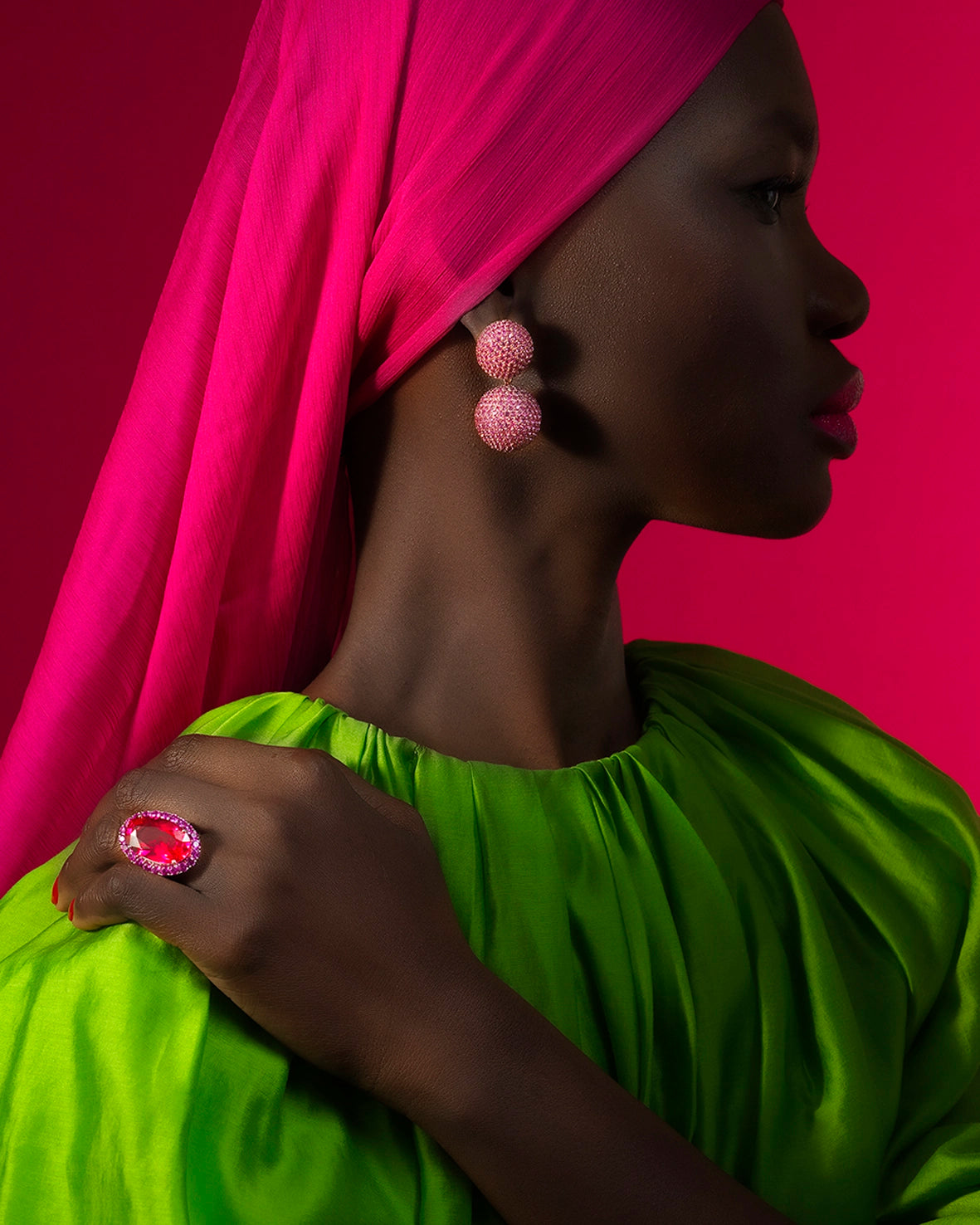 Anabela_Chan_Joaillerie_Our_Collections_Tutti_Frutti_Rose_Pink_Bauble_Earrings_Candy_Crush_Ring_Model_Campaign_Image_web