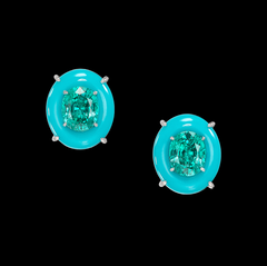 Paraiba Turquoise Pebble Earrings