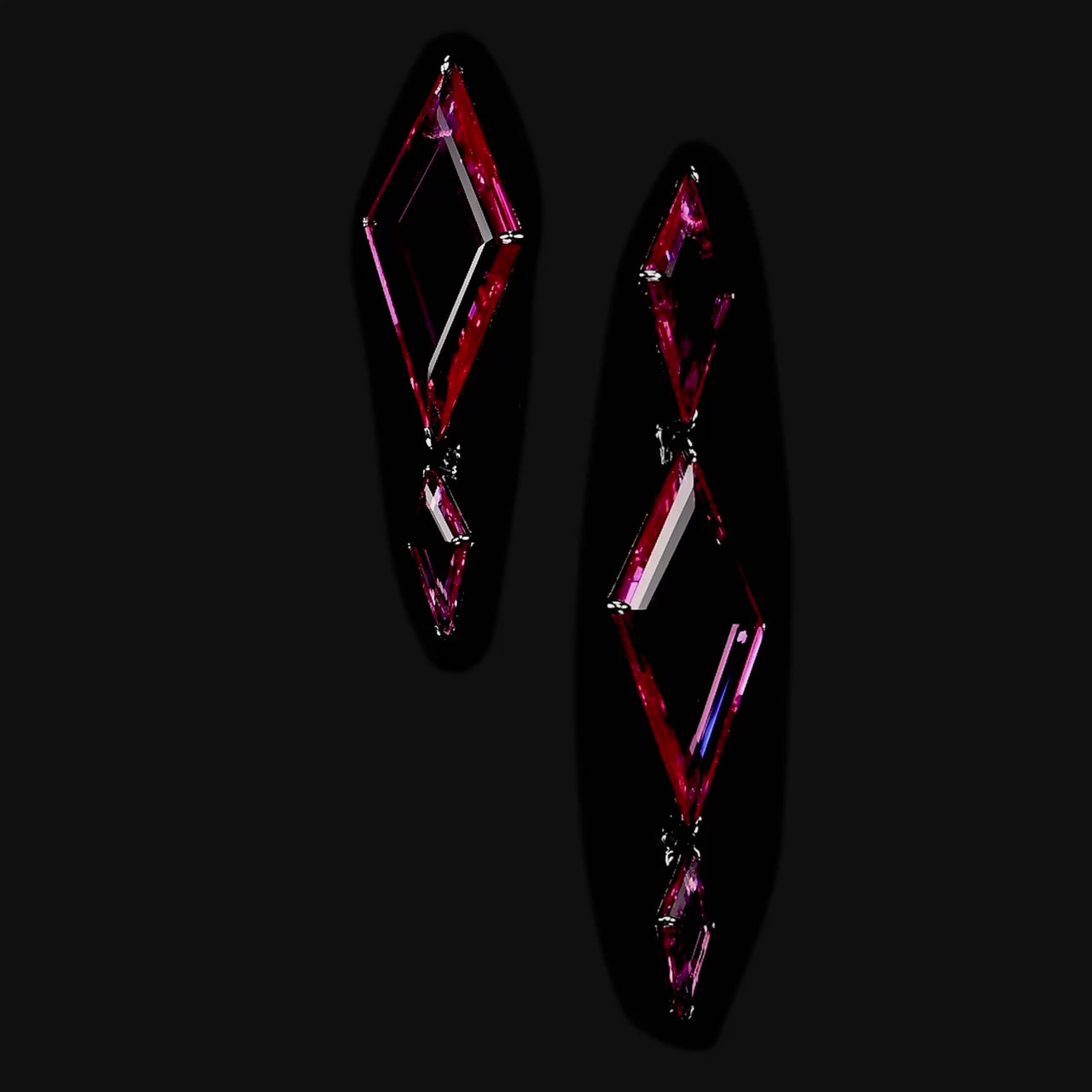 Fuchsia Trinity's Shatter Earrings