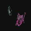 Paint Splash Earrings. Green. Lab-Grown Emerald