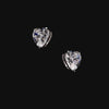 Mini Diamond Heart Studs. White Gold