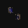 Sapphire Cushion Wing Studs. Lab-Grown Sapphire