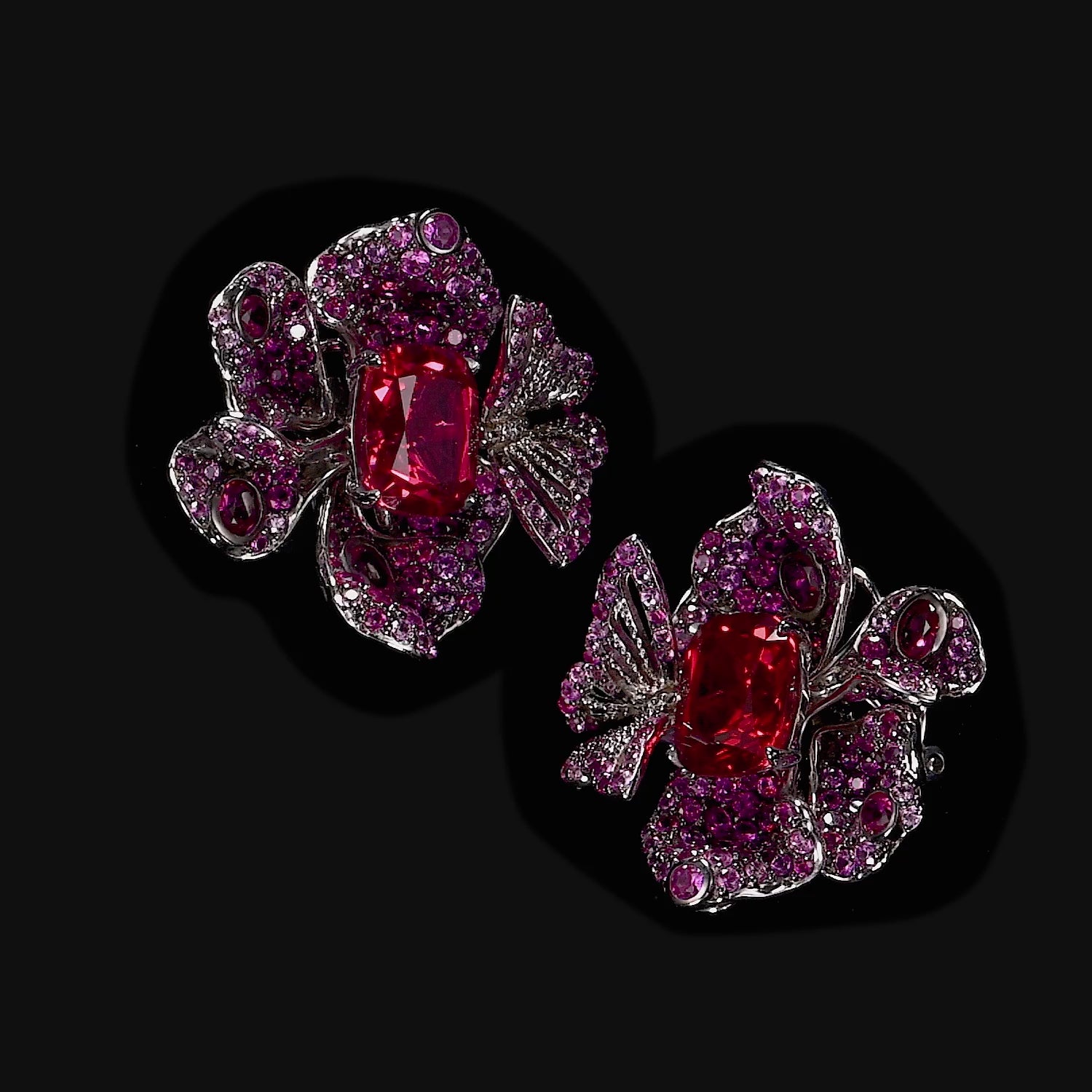 Ruby Peony Earrings