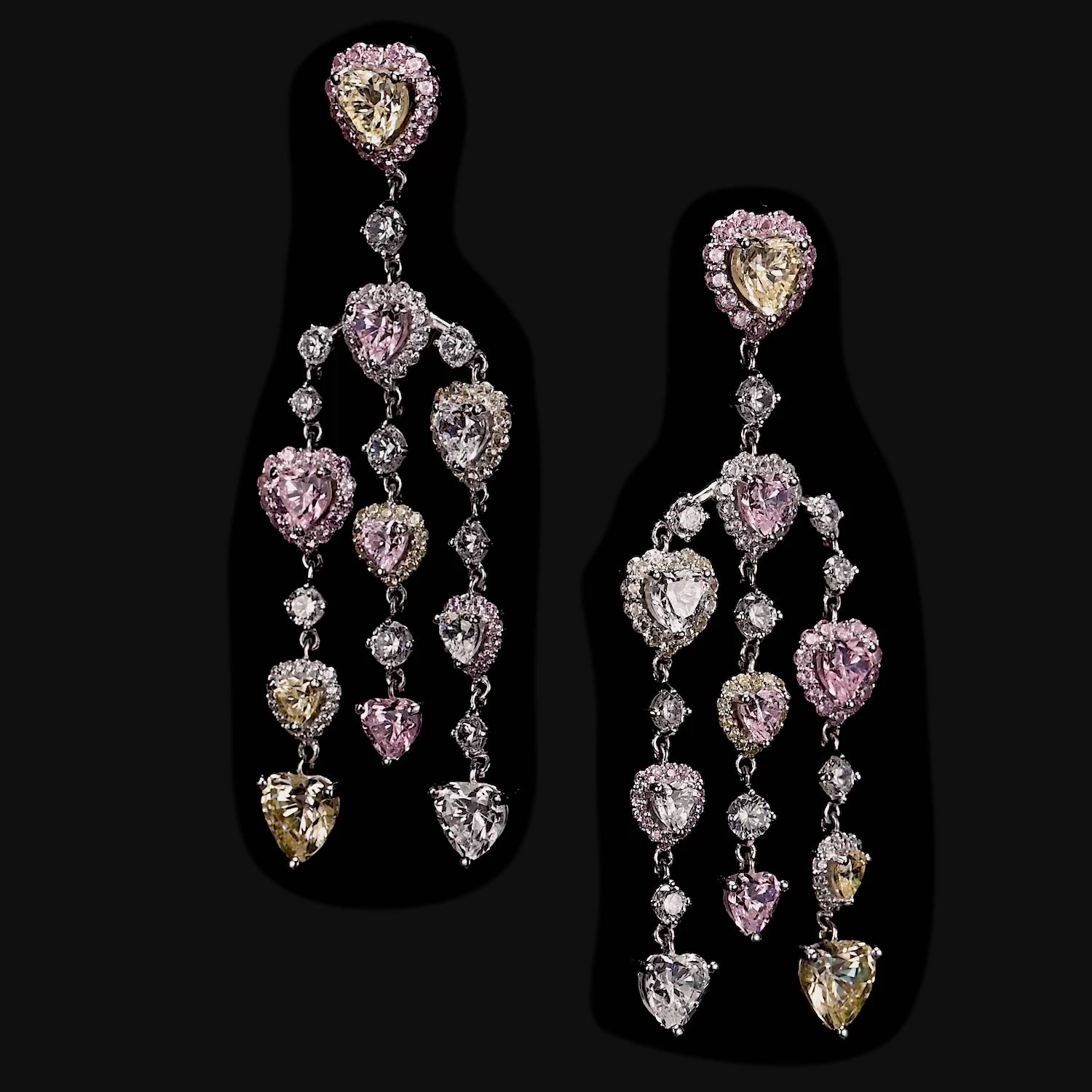 Love Heart Chandelier Earrings