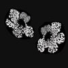 Monochromatic Poppy Earrings. Lab-Grown Simulated Diamond
