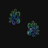 Emerald Sapphire Chanterelle Earrings