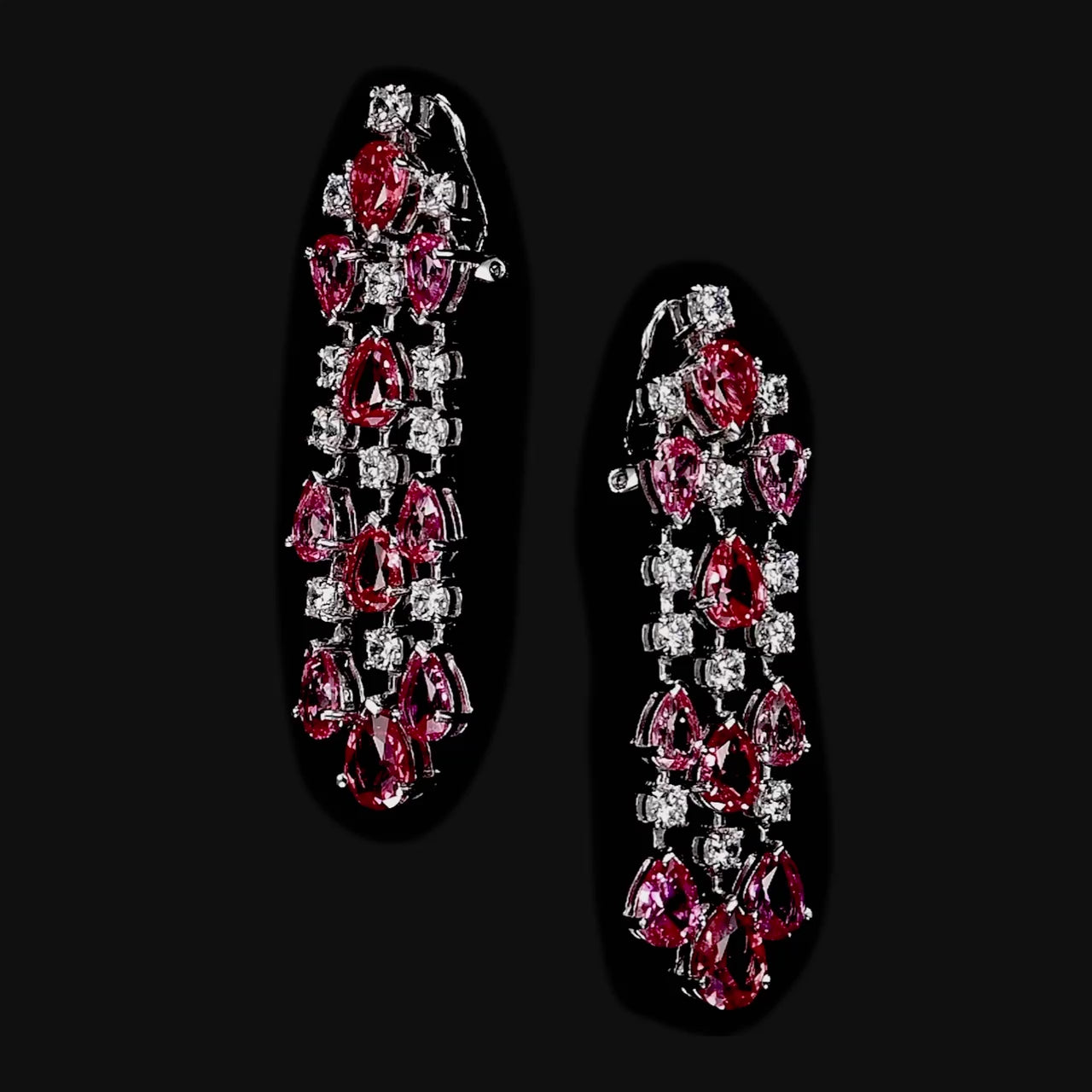 Padparadscha Orchid Cascade Earrings