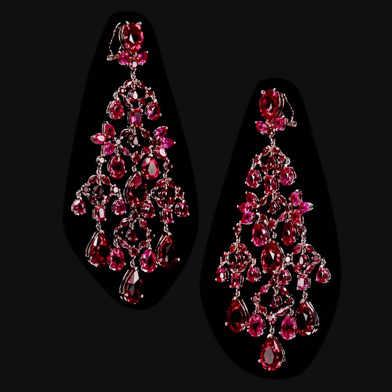 Ruby Celestial Cascade Earrings