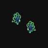 Emerald Sapphire Chanterelle Studs