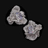 Diamond Peony Earrings. Lab-Grown Simulated Diamond