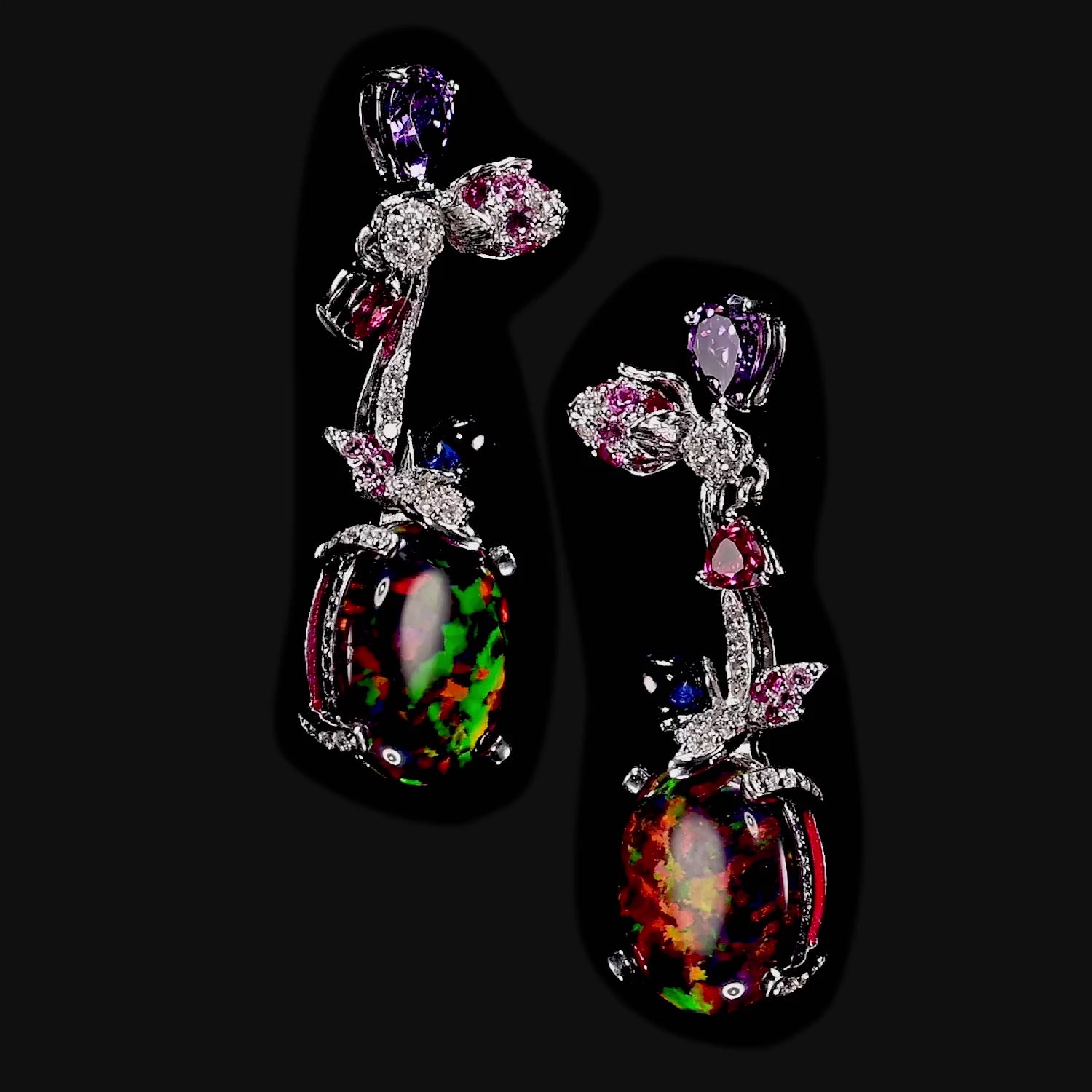 Violet Opal Carnivora Earrings