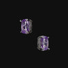 Lilac Cushion Wing Studs. Lab-Grown Amethyst