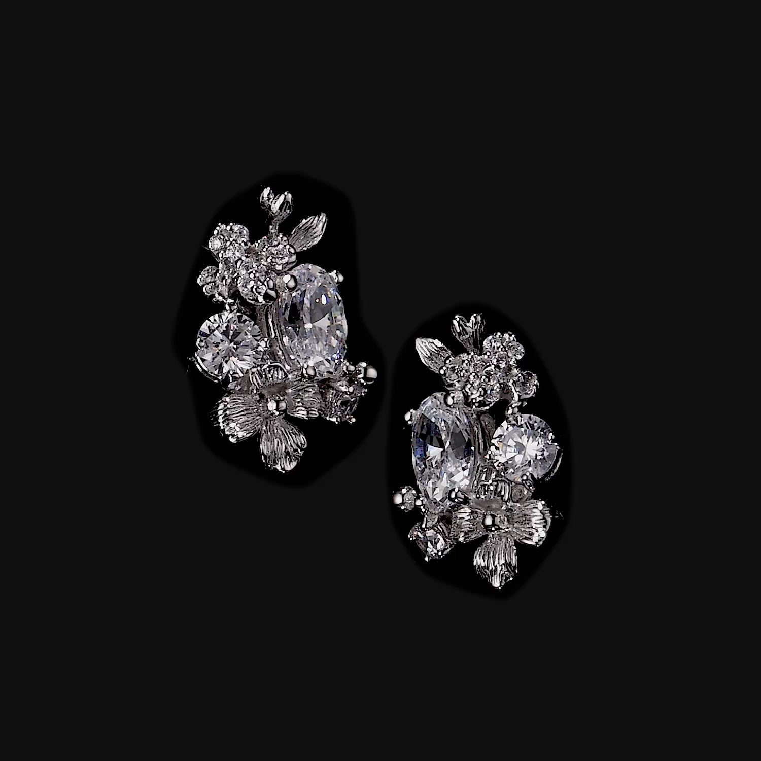 White Posy Diamond Studs