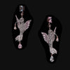 Diamond Hummingbird Earrings. Lab-Grown Simulated Diamond