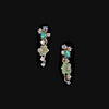 Blue Opal Floral Ear Climbers. Lab-Grown Opal