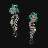 Emerald Palm Earrings. Lab-Grown Emerald