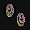 Coral Opal Vortex Hoop Earrings