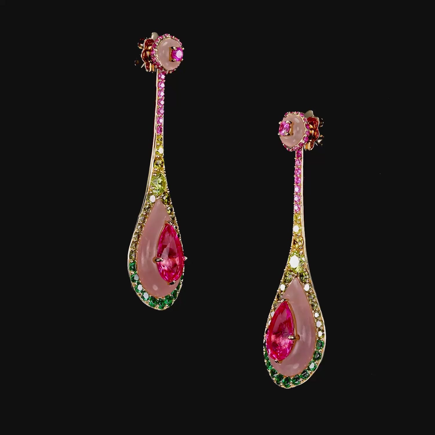 Flower Elixir Earrings. Lab-Grown Sapphire