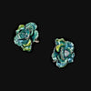 Aurora Rose Studs. Lab-Grown Paraiba Tourmaline