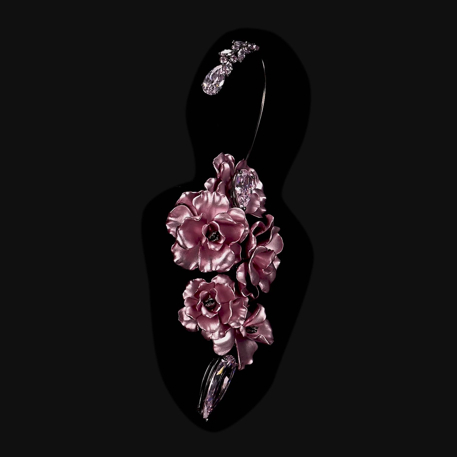 Blush Camellia Bloom Ear Cuff