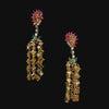 Pineapple Drop Earrings. Lab-Grown Sapphire