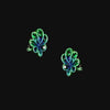 Emerald Sapphire Chanterelle Studs