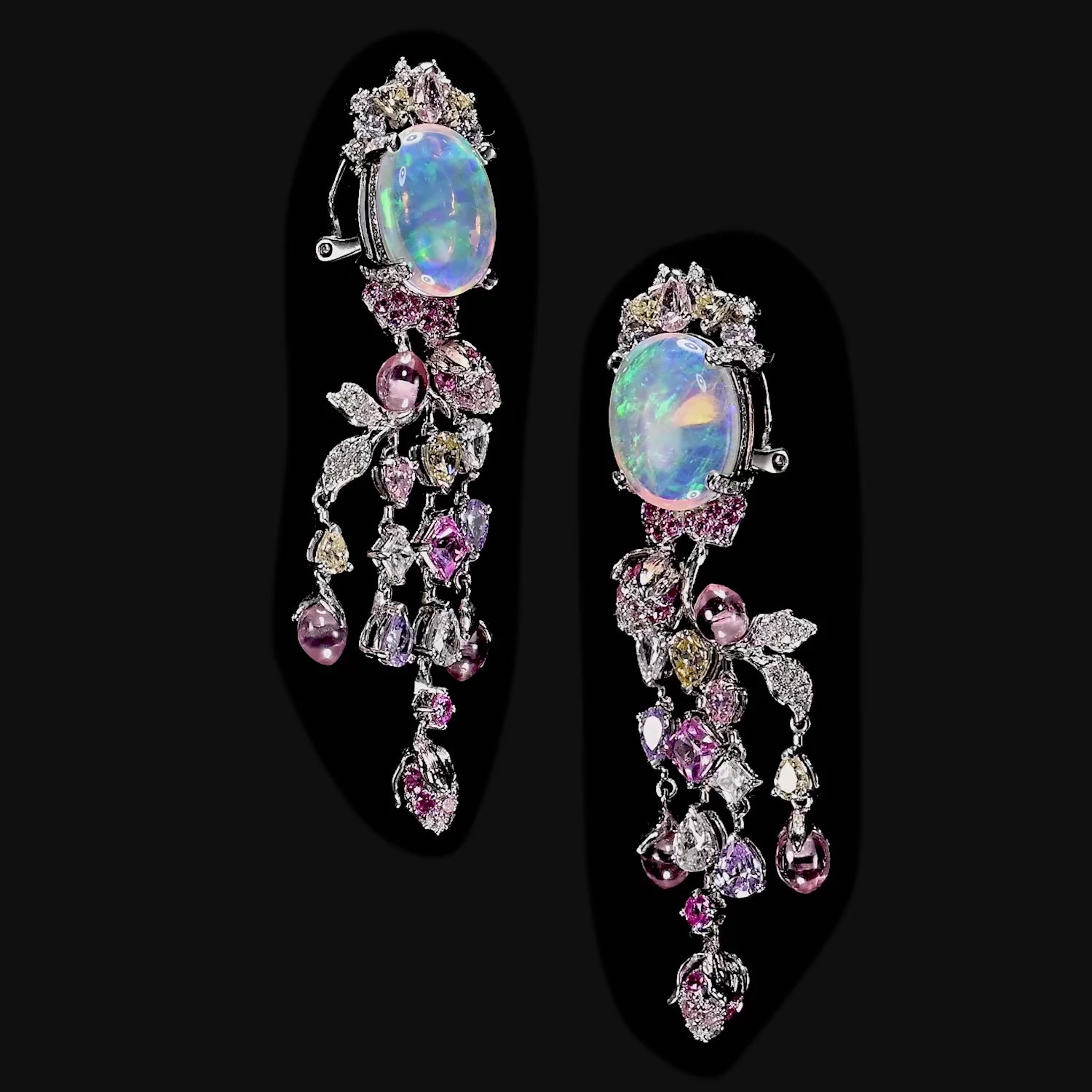 Blush Opal Passiflora Earrings