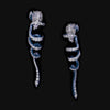 Baby Blue Ribbon Twirl Earrings. Lab-Grown Simulated Diamond