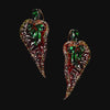 Emerald Beetroot Begonia Earrings