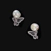 White Butterfly Pearl Earrings