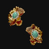 Turquoise Roi De Soleil Earrings. Lab-Grown Turquoise