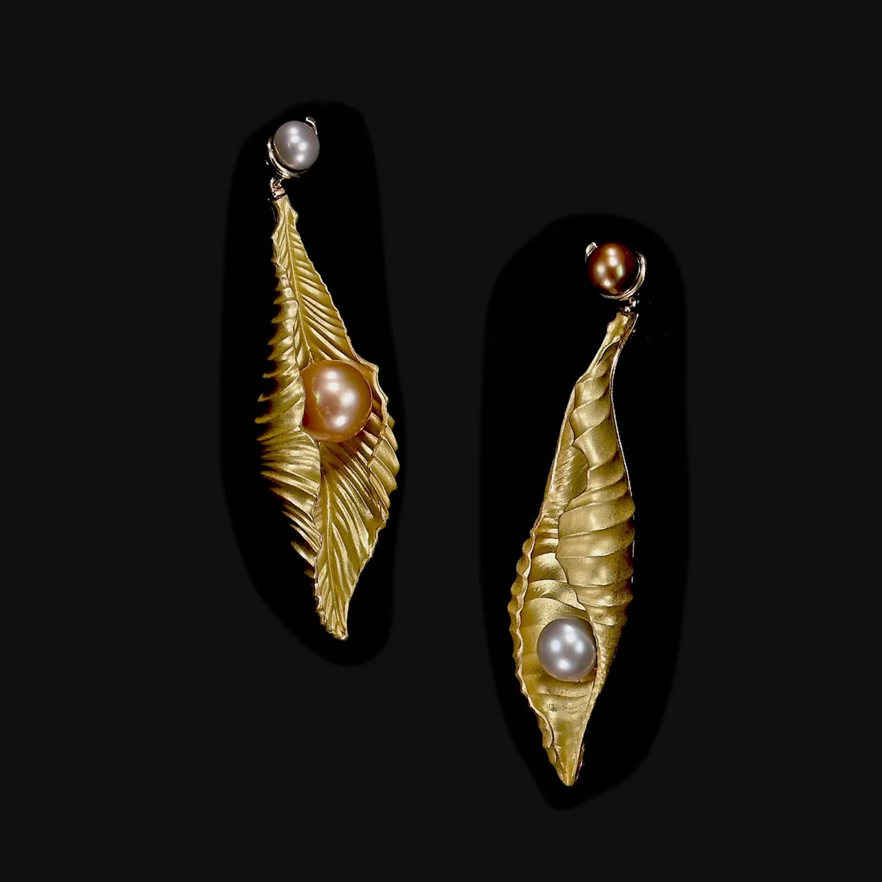 Champagne Acorn Leaf Earrings