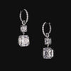 Asscher Pendant Hoop Earrings. Lab-Grown Simulated Diamond