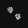 Diamond Heart Studs. Lab-Grown Simulated Diamond