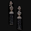 Midnight Tassel Earrings. Lab-Grown Simulated Diamond