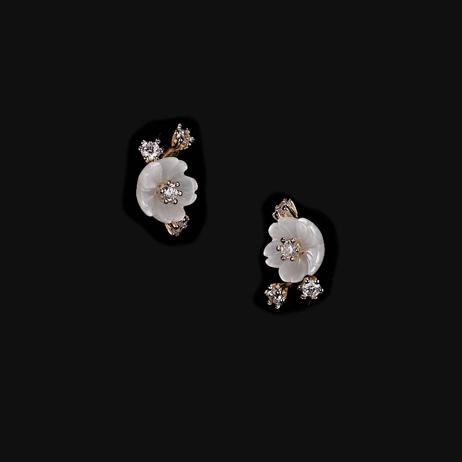 Petite Gold Floral Studs