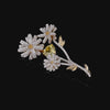 Daisy Diamond Brooch. Lab-Grown Simulated Diamond