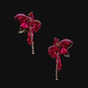 Ruby Mini Bow Earrings. Lab-Grown Ruby