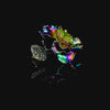 Acid Rainbow Bloom Brooch. Lab-Grown Quartz
