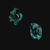 Aqua Camelia Earrings. Lab-Grown Simulated White Diamond