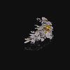 Posie Canary Brooch. Lab-Grown Simulated Diamond