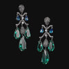 Paraiba Chandelier Earrings. Lab-Grown Paraiba Tourmaline