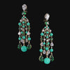 Turquoise Emerald Raindrop Earrings. Lab-Grown Turquoise